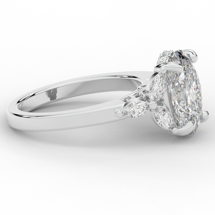 2.85CT.TW OVAL LAB DIAMOND ENGAGEMENT RING