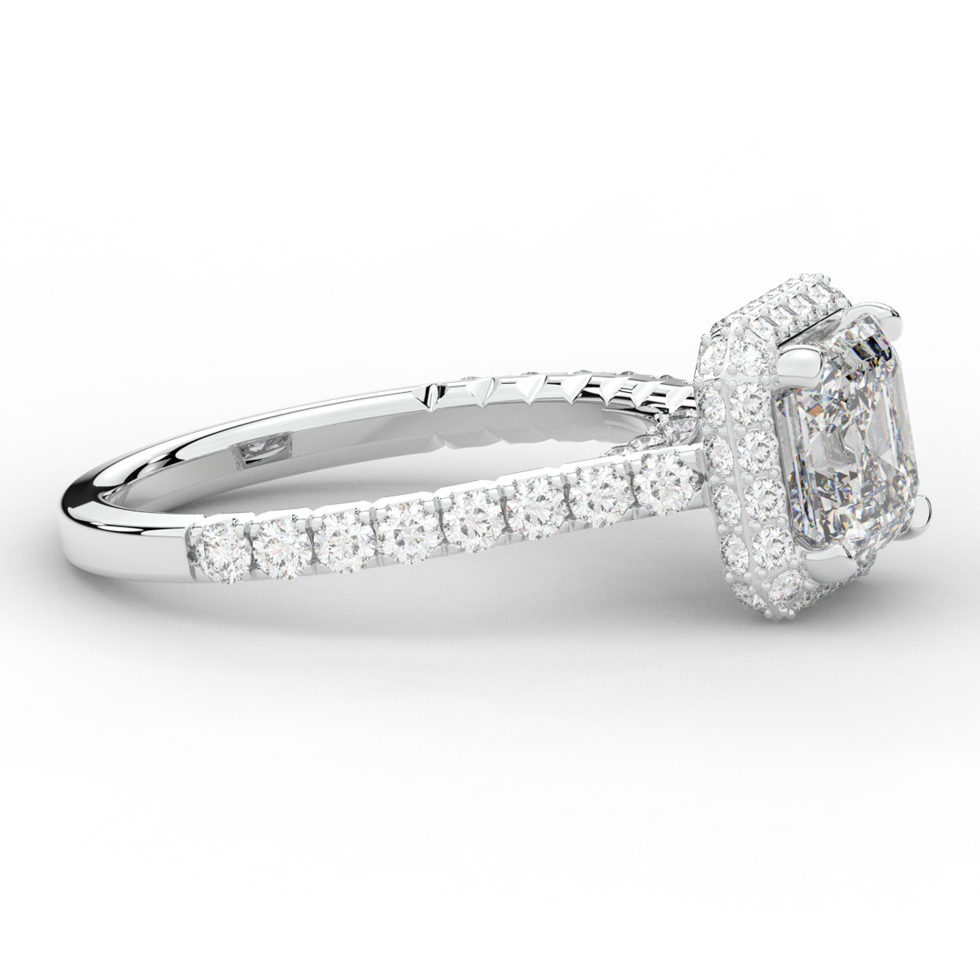 2.75CT.TW ASSCHER LAB DIAMOND HALO ENGAGEMENT RING