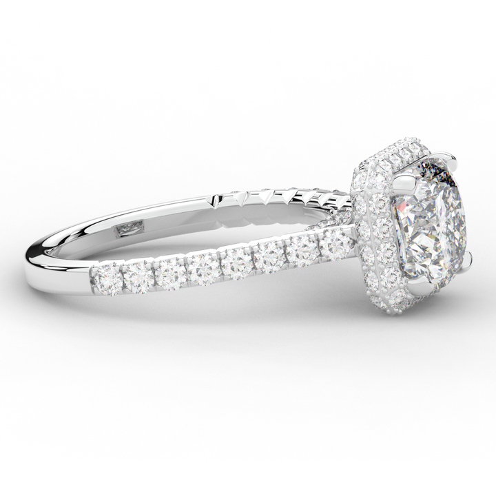 2.75CT.TW CUSHION LAB DIAMOND HALO ENGAGEMENT RING