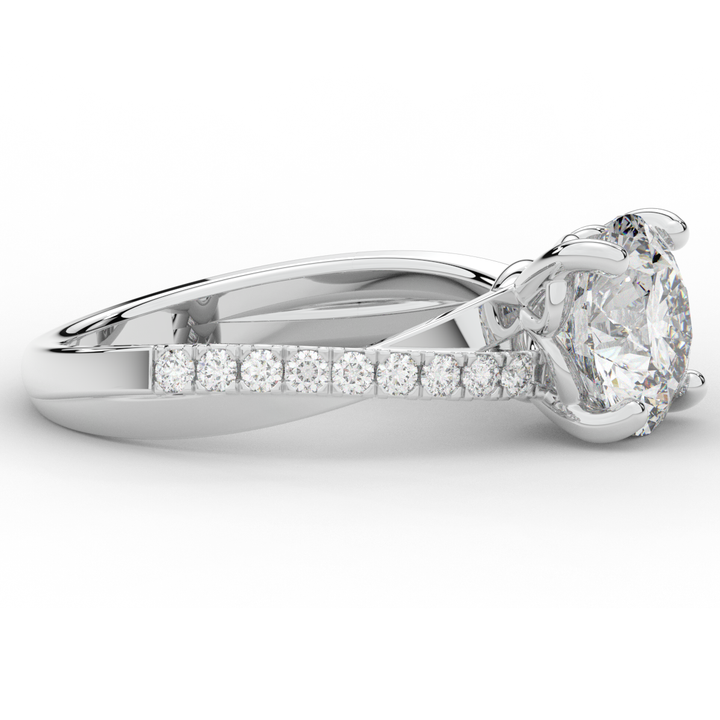 2.20CT.TW ROUND LAB DIAMOND TWISTBAND ENGAGEMENT RING