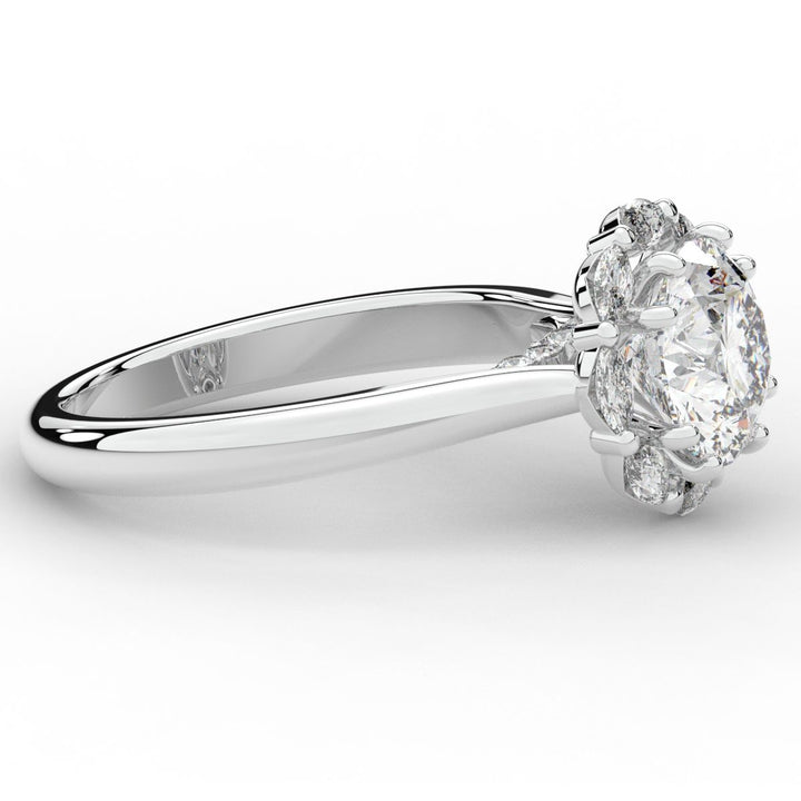 2.40CT.TW ROUND LAB DIAMOND HALO ENGAGEMENT RING