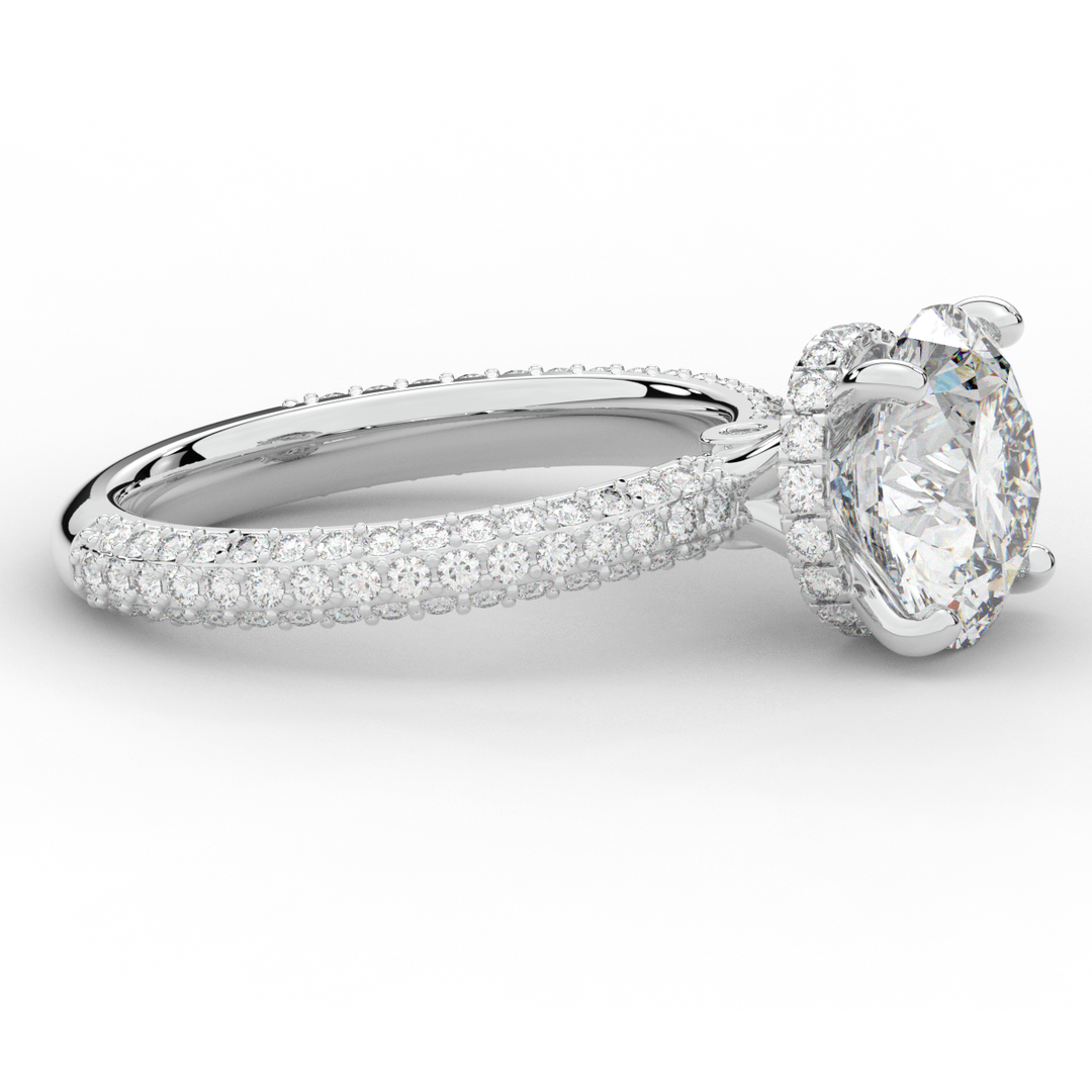 3.60CT.TW ROUND LAB DIAMOND SOLITAIRE ENGAGEMENT RING