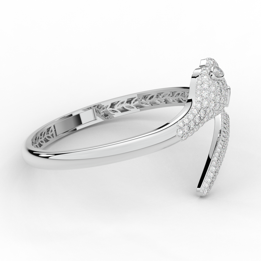 3.75CT.TW ROUND AND PEAR LAB DIAMOND SNAKE BANGLE