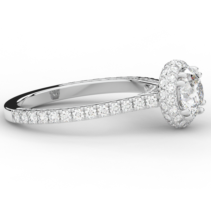 1.90CT.TW ROUND LAB DIAMOND HALO ENGAGEMENT RING