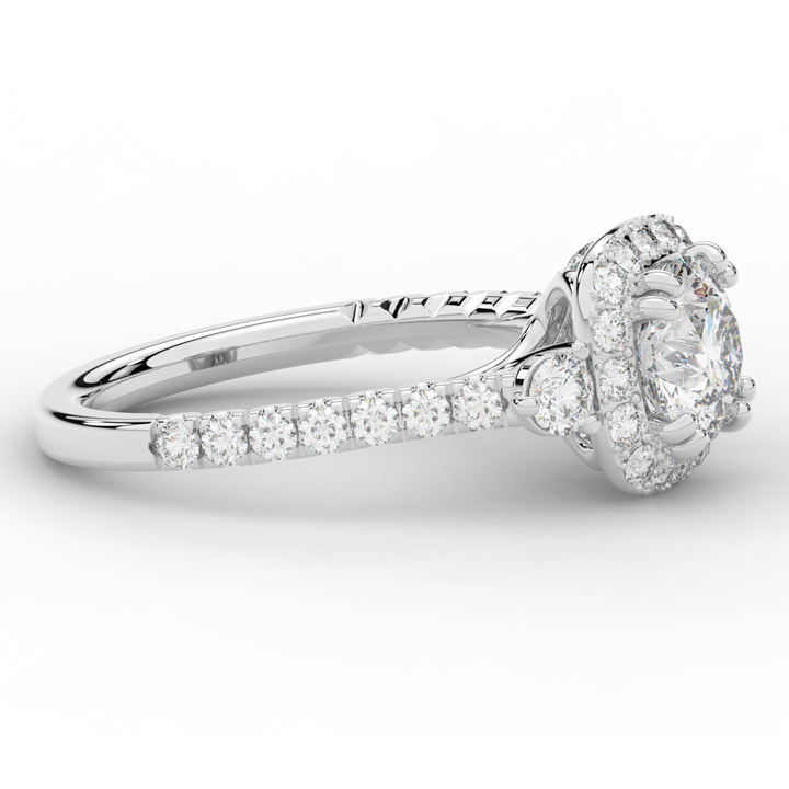 1.75CT.TW ROUND LAB DIAMOND HALO ENGAGEMENT RING