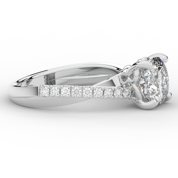 2.20CT.TW CUSHION LAB DIAMOND TWISTBAND ENGAGEMENT RING