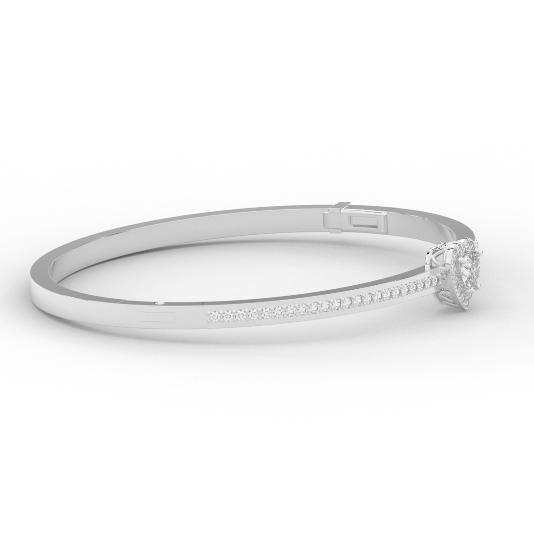 1.65CT.TW HEART AND ROUND LAB DIAMOND  BANGLE