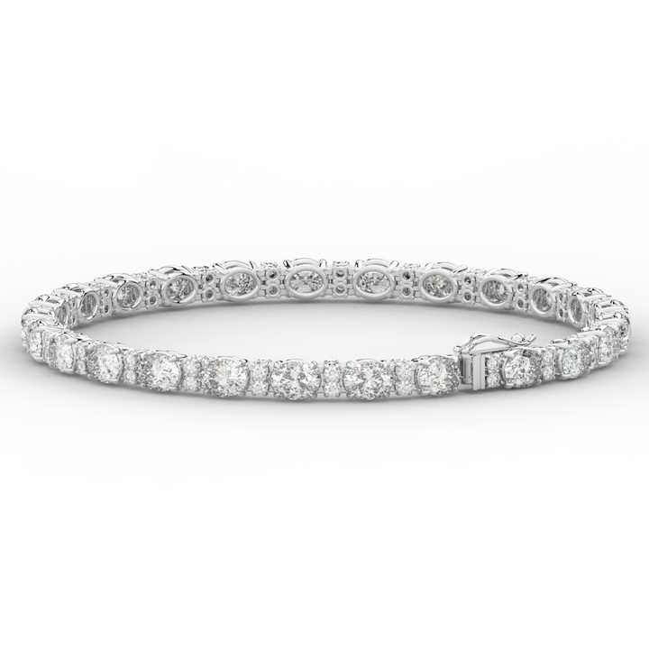 9.25CT.TW OVAL AND ROUND LAB DIAMOND TENNIS BRACELET - Nazarelle