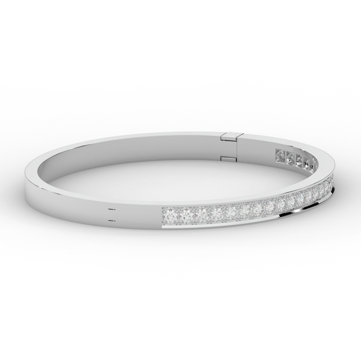 1.25CT.TW ROUND LAB DIAMOND BANGLE