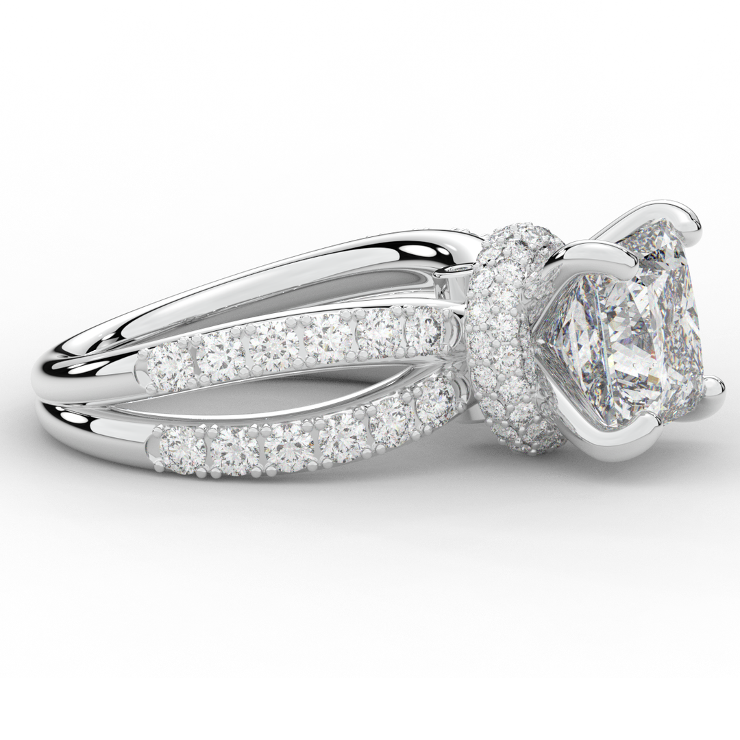 5.25CT.TW PRINCESS LAB DIAMOND ENGAGEMENT RING