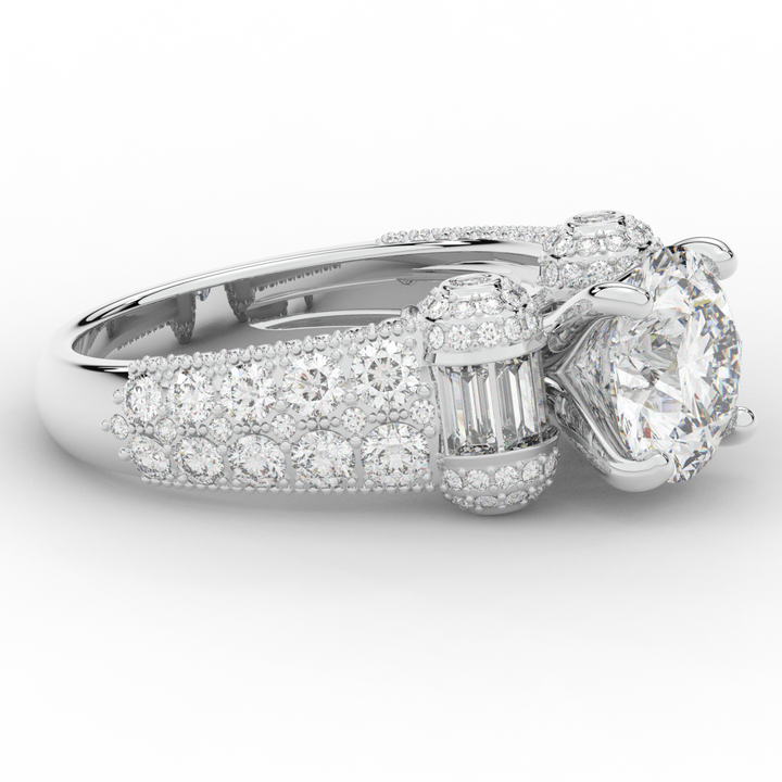 4.75CT.TW ROUND LAB DIAMOND ENGAGEMENT RING