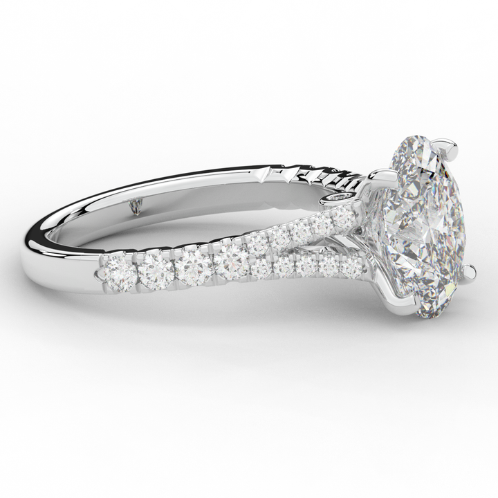 3.45CT.TW OVAL LAB DIAMOND ENGAGEMENT RING