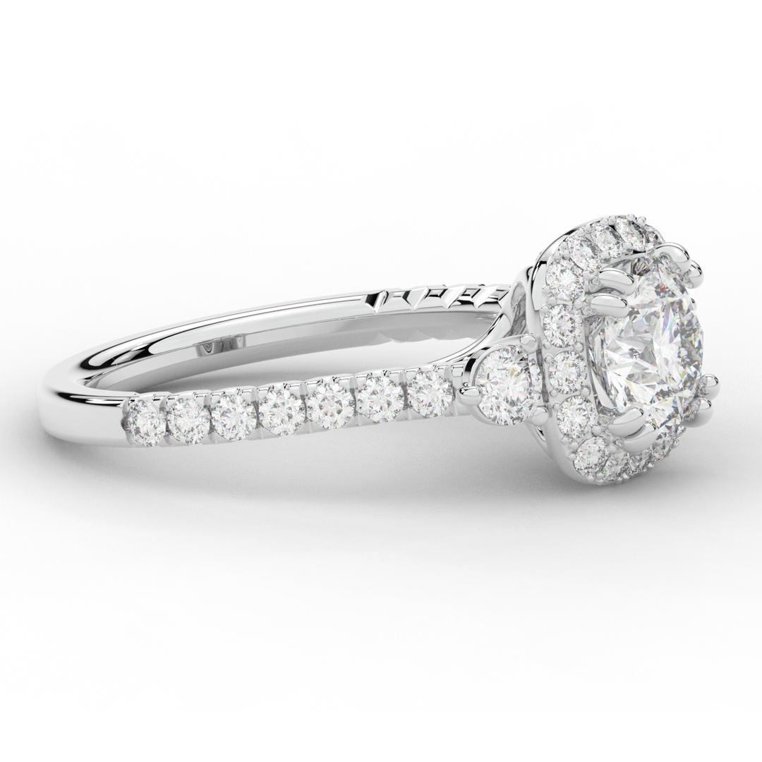 1.75CT.TW ROUND LAB DIAMOND HALO ENGAGEMENT RING