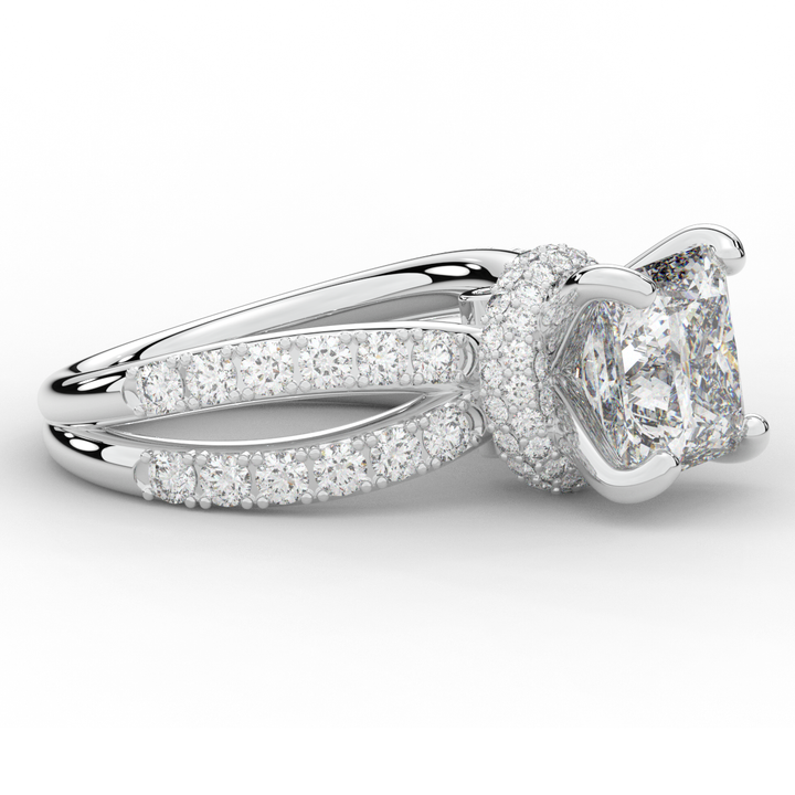 5.25CT.TW PRINCESS LAB DIAMOND ENGAGEMENT RING