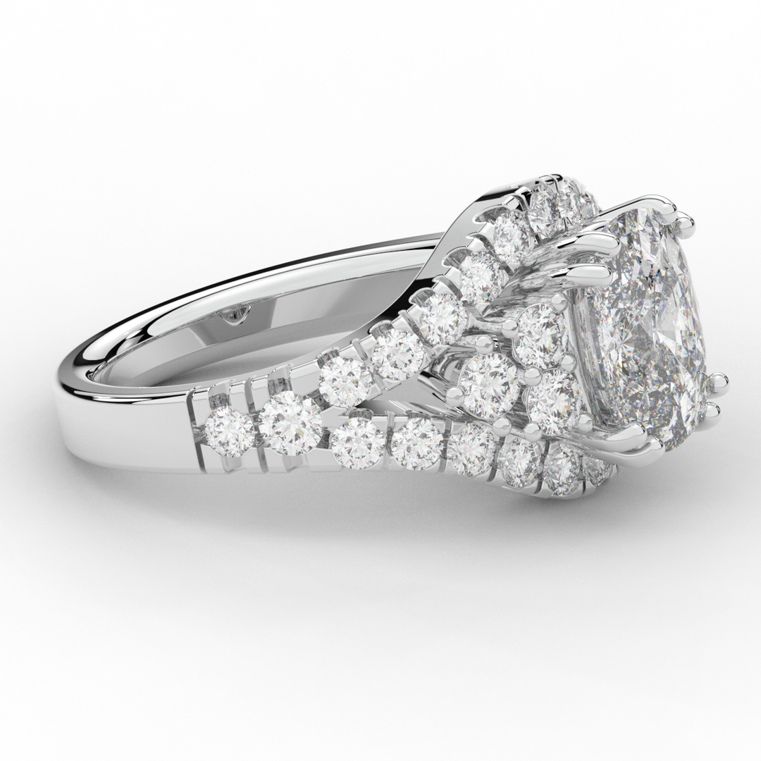 3.10CT.TW CUSHION LAB DIAMOND HALO ENGAGEMENT RING