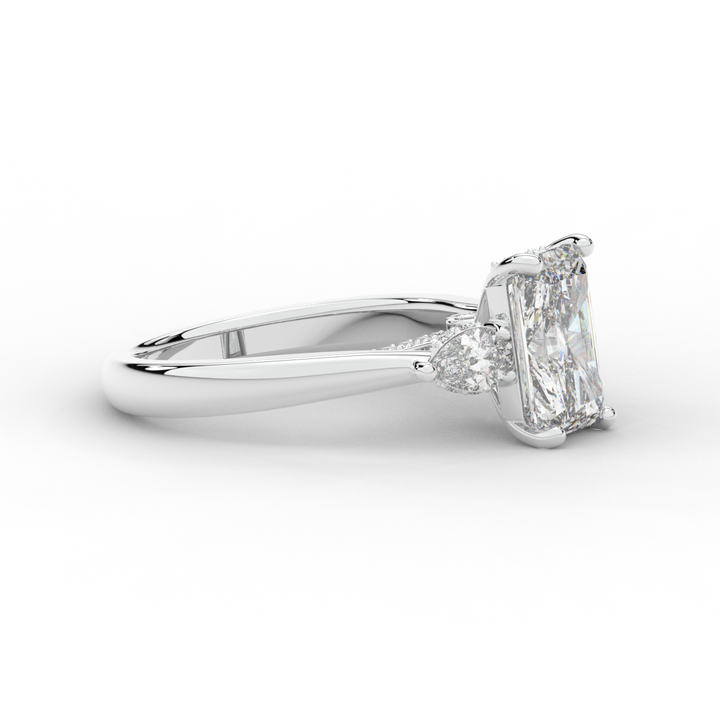 2.40CT.TW RADIANT LAB DIAMOND 3 STONE ENGAGEMENT RING