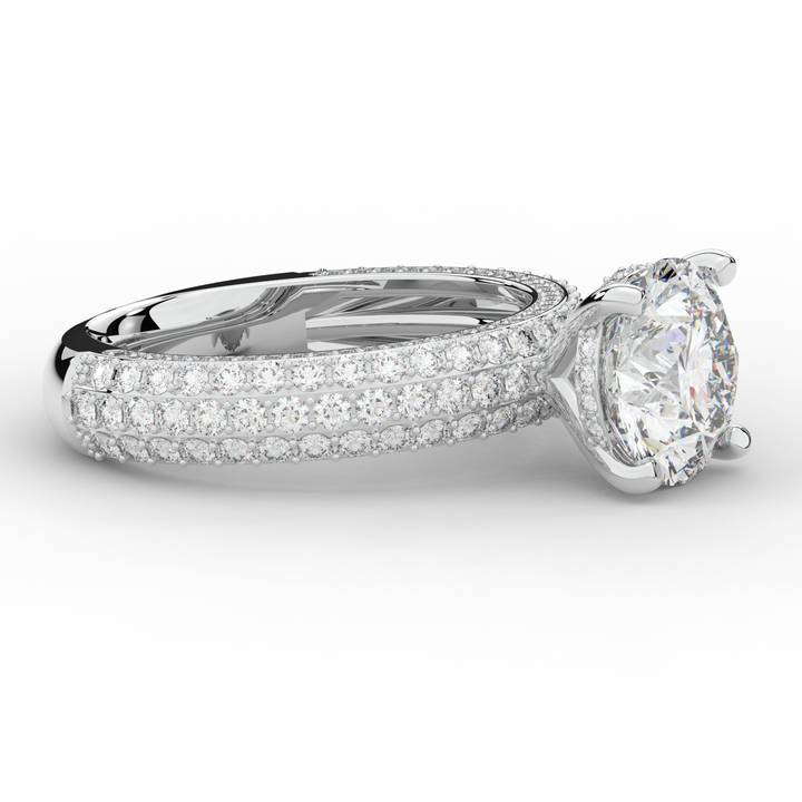 4.80CT.TW ROUND LAB DIAMOND UNDERHALO ENGAGEMENT RING