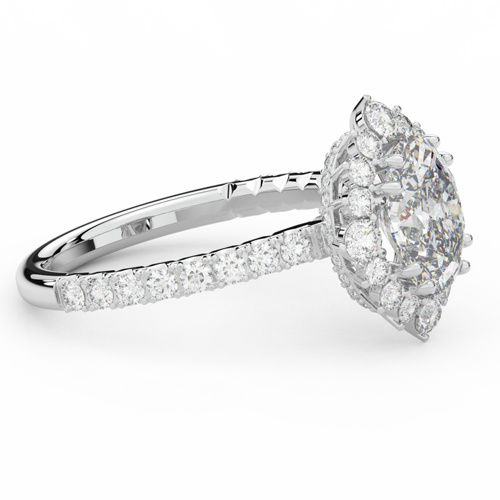 2.80CT.TW OVAL LAB DIAMOND HALO ENGAGEMENT RING