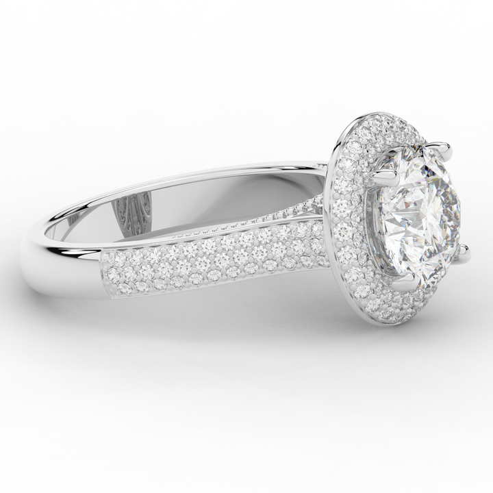 2.45CT.TW ROUND LAB DIAMOND HALO ENGAGEMENT RING