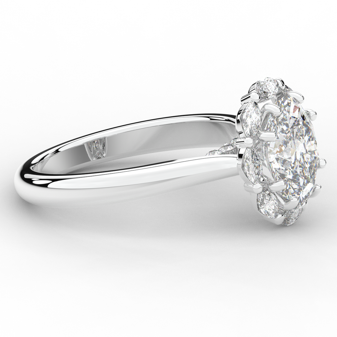 1.90CT.TW OVAL LAB DIAMOND HALO ENGAGEMENT RING