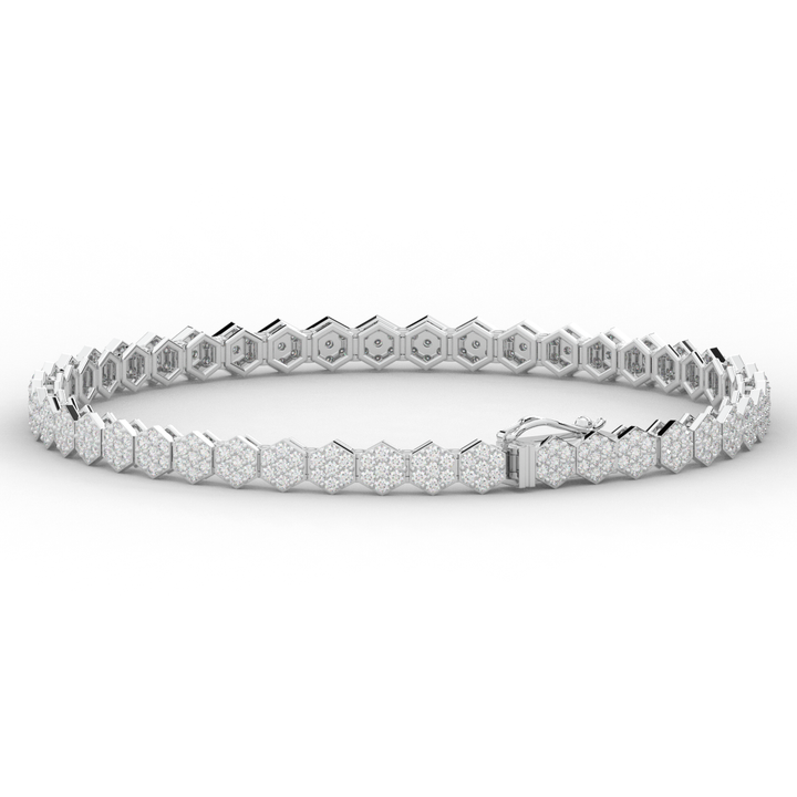 2.50CT.TW ROUND LAB DIAMOND CLUSTER TENNIS BRACELET - Nazarelle