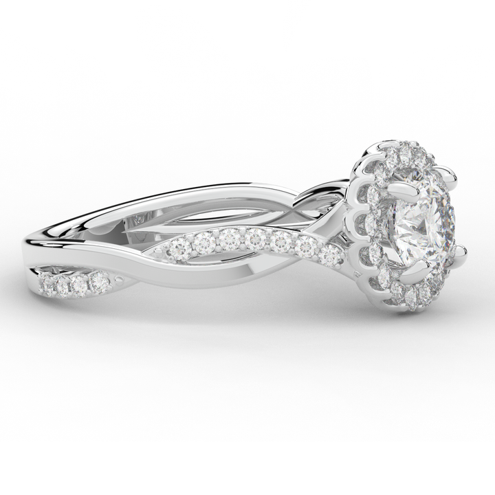 1.30CT.TW ROUND LAB DIAMOND ENGAGEMENT RING