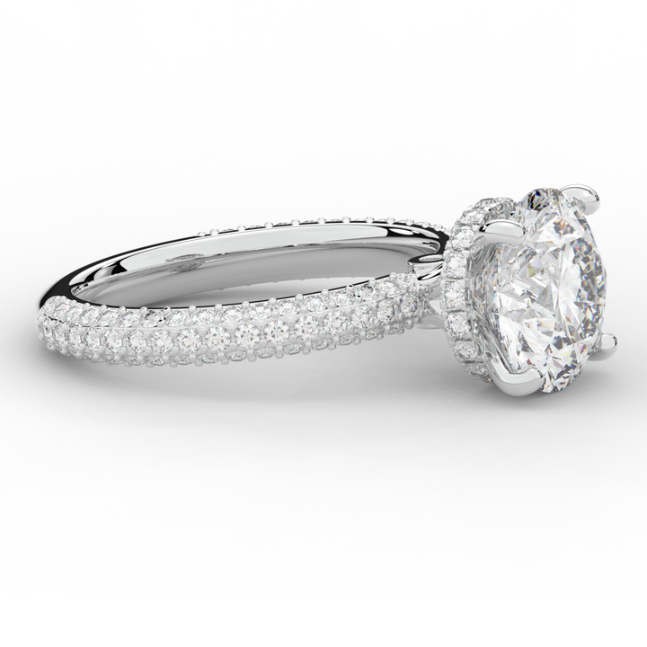 3.60CT.TW ROUND LAB DIAMOND SOLITAIRE ENGAGEMENT RING