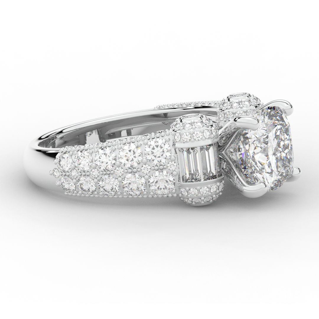 4.75CT.TW CUSHION LAB DIAMOND ENGAGEMENT RING