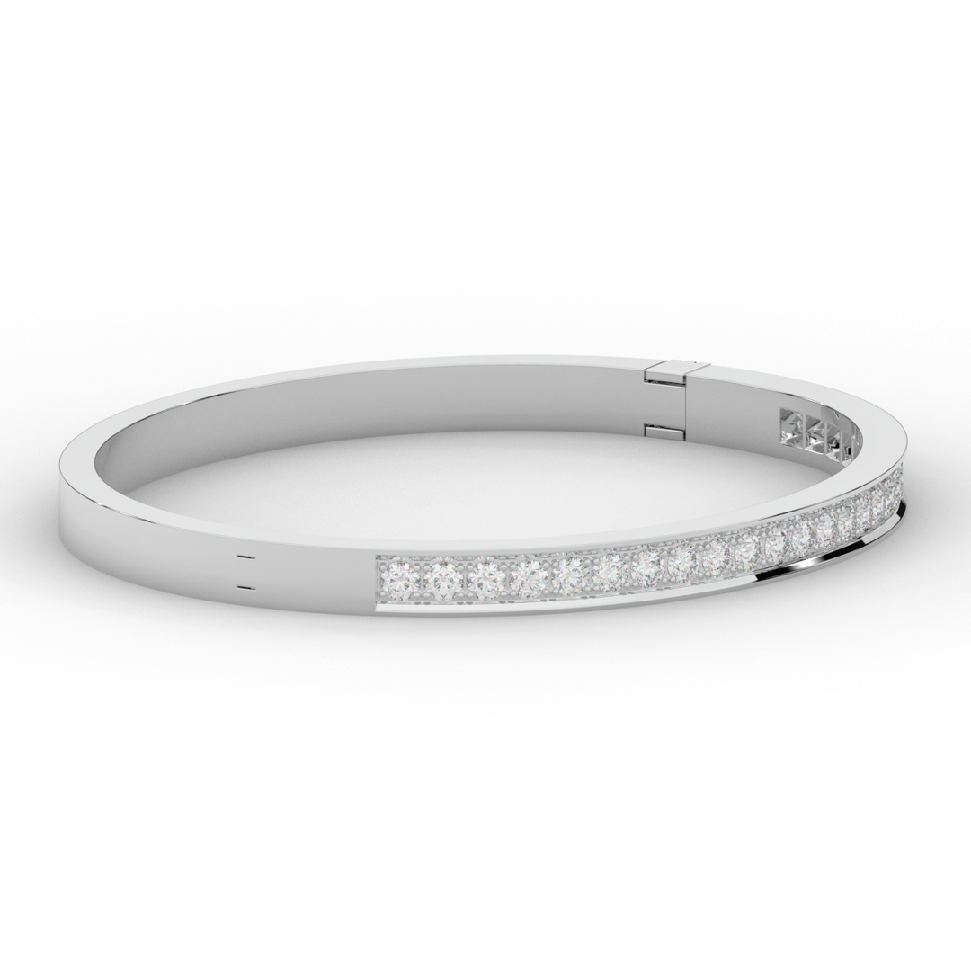 1.25CT.TW ROUND LAB DIAMOND BANGLE