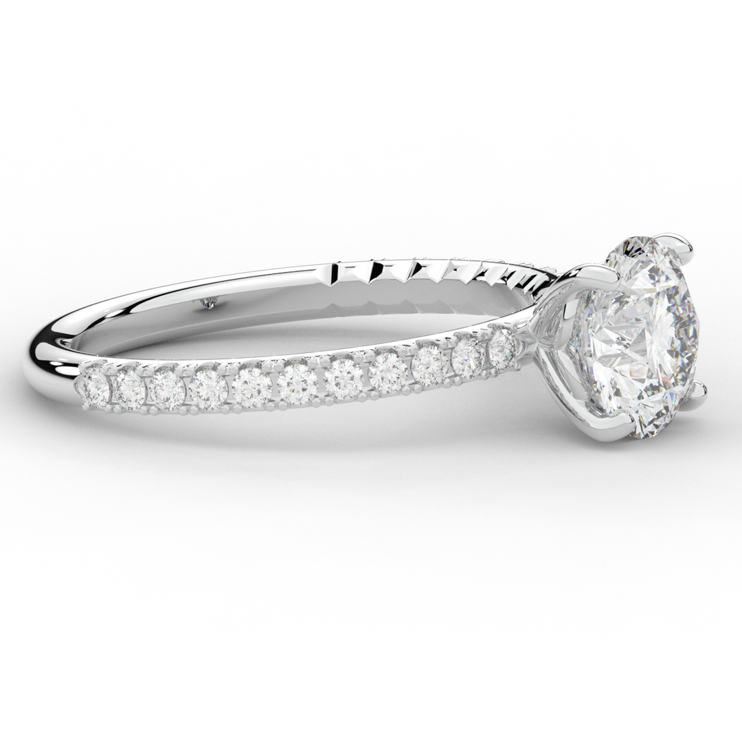 1.75CT.TW ROUND LAB DIAMOND SOLITAIRE ENGAGEMENT RING