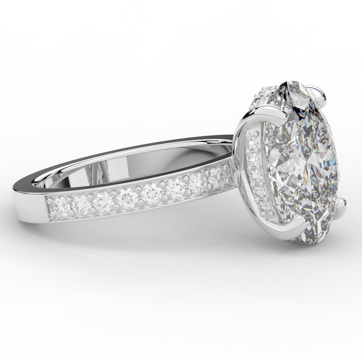 4.30CT.TW OVAL LAB DIAMOND BAND ENGAGEMENT RING