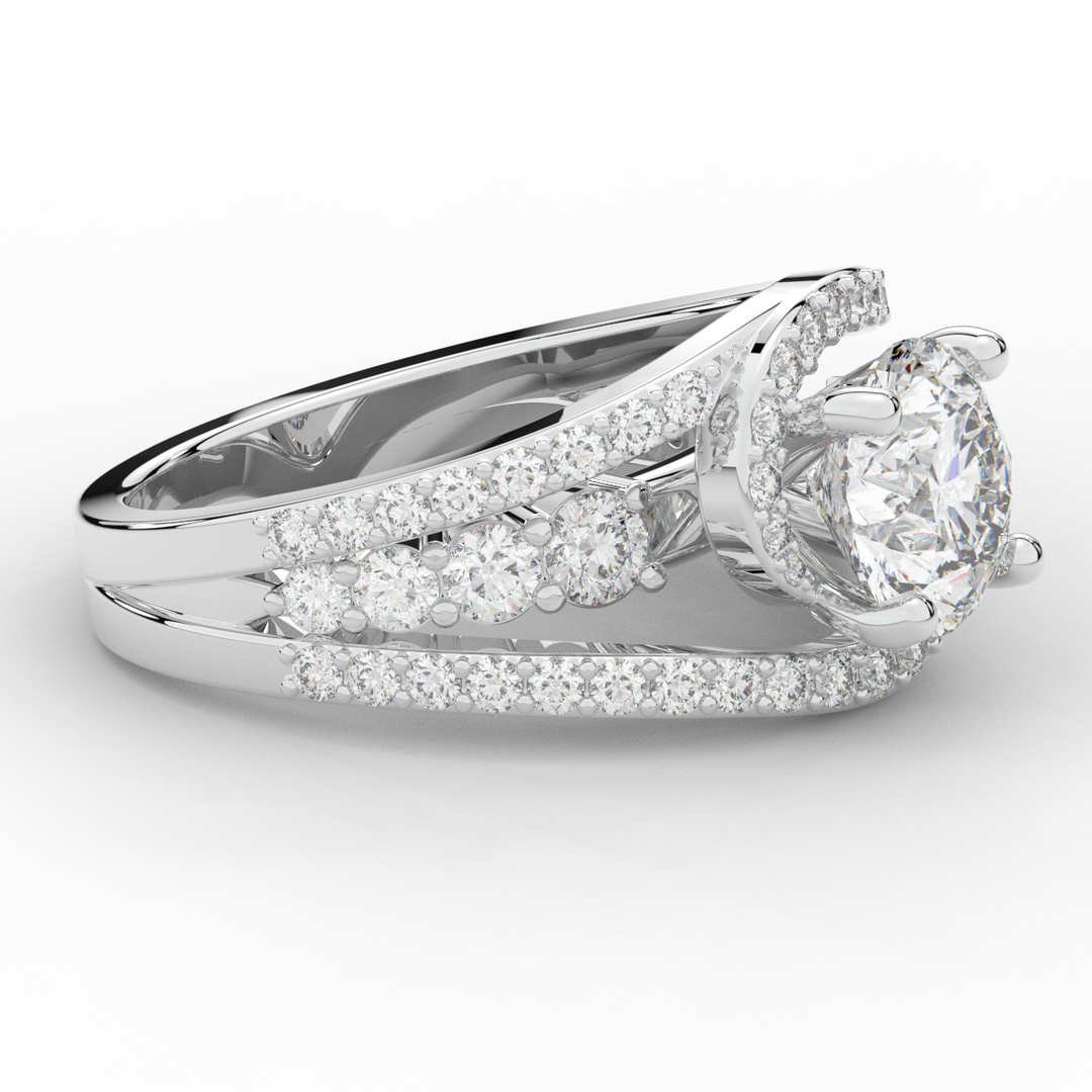 3.30CT.TW ROUND LAB DIAMOND ENGAGEMENT RING