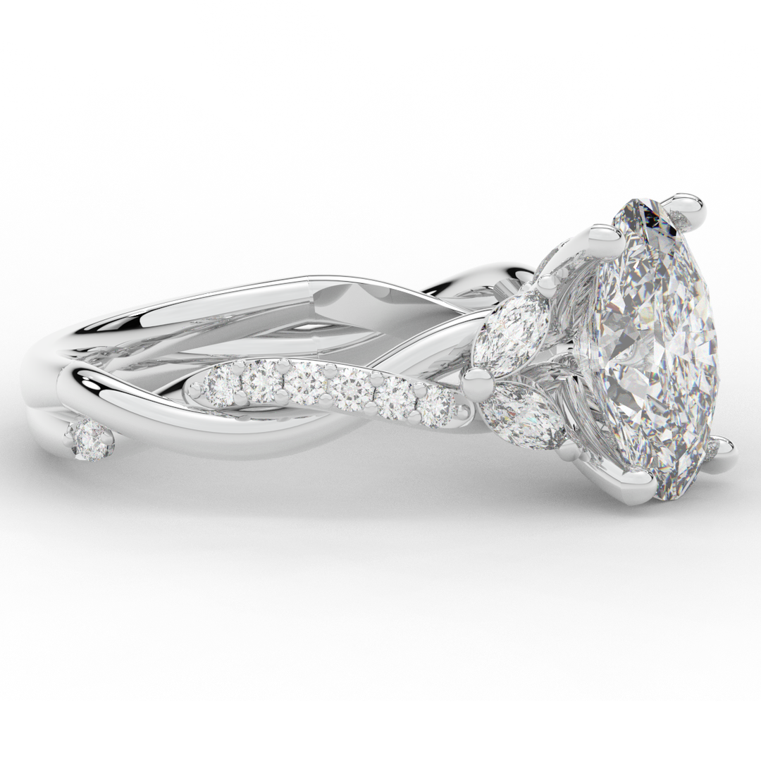 2.40CT.TW OVAL LAB DIAMOND TWIST ENGAGEMENT RING