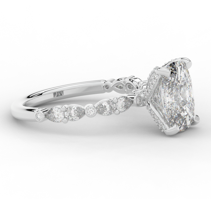 3.60CT.TW CUSHION LAB DIAMOND SOLITAIRE ENGAGEMENT RING