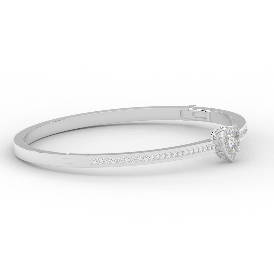 1.65CT.TW HEART AND ROUND LAB DIAMOND  BANGLE