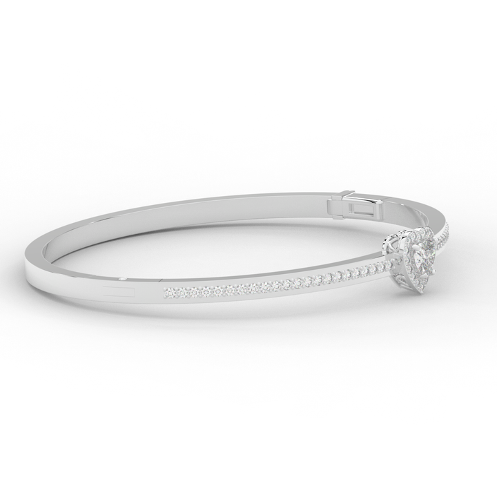 1.65CT.TW HEART AND ROUND LAB DIAMOND  BANGLE