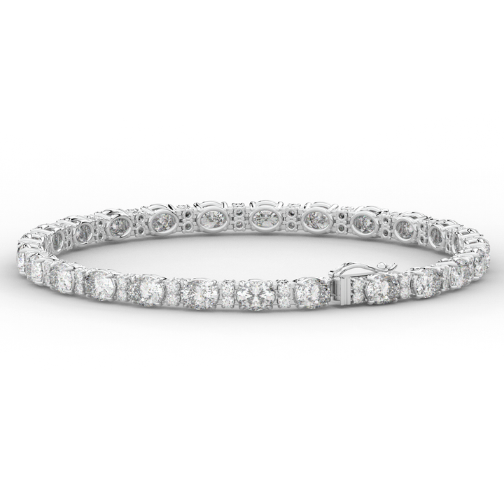 9.25CT.TW OVAL AND ROUND LAB DIAMOND TENNIS BRACELET - Nazarelle