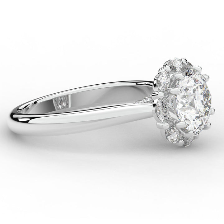 2.40CT.TW ROUND LAB DIAMOND HALO ENGAGEMENT RING