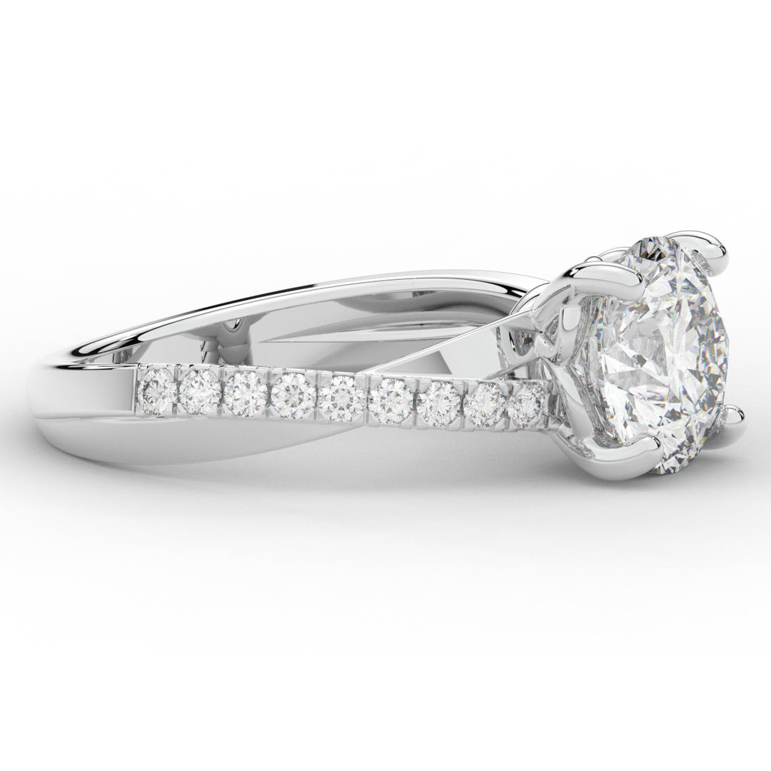 2.20CT.TW ROUND LAB DIAMOND TWISTBAND ENGAGEMENT RING