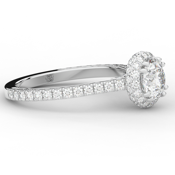 1.90CT.TW ROUND LAB DIAMOND HALO ENGAGEMENT RING