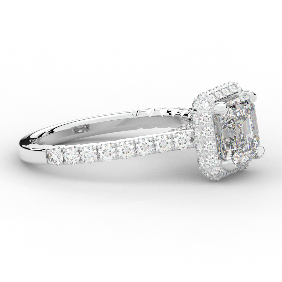 2.75CT.TW ASSCHER LAB DIAMOND HALO ENGAGEMENT RING