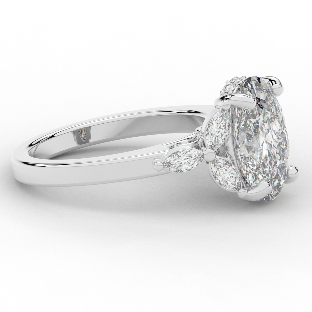 2.85CT.TW OVAL LAB DIAMOND ENGAGEMENT RING