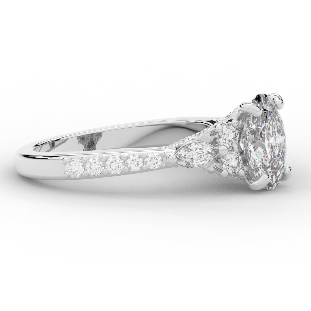 1.35CT.TW OVAL LAB DIAMOND ENGAGEMENT RING