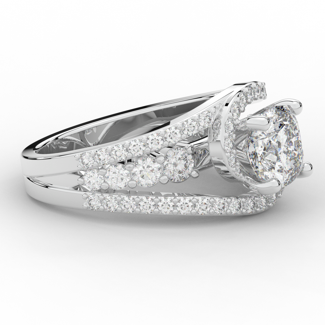 3.30CT.TW CUSHION LAB DIAMOND ENGAGEMENT RING