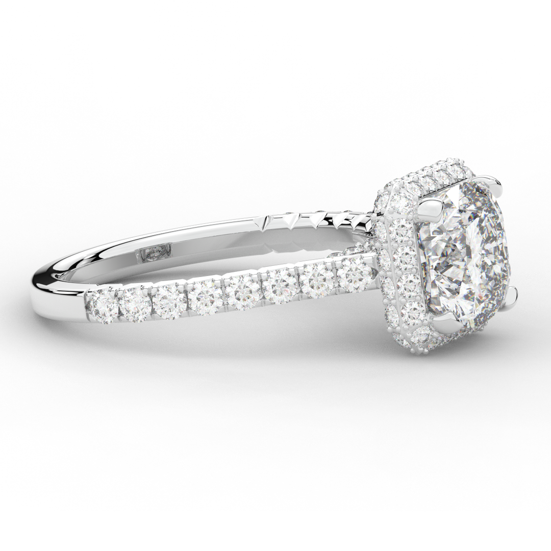 2.75CT.TW CUSHION LAB DIAMOND HALO ENGAGEMENT RING