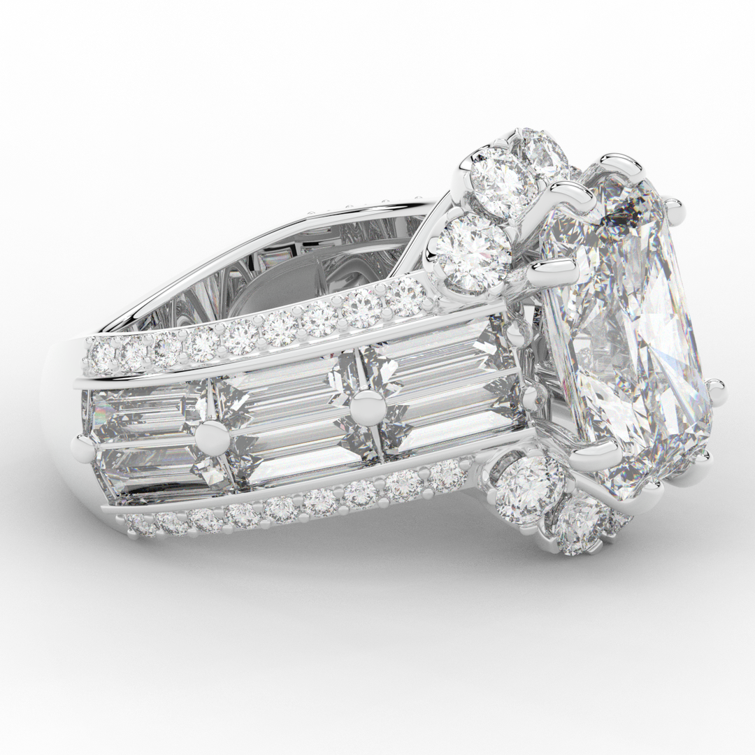 8.25CT.TW RADIANT LAB DIAMOND HALO ENGAGEMENT RING