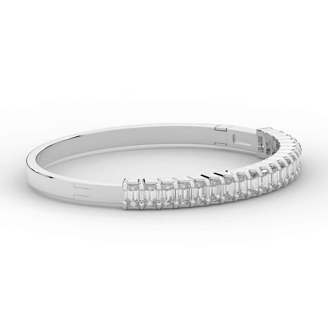 6.50CT.TW EMERALD CUT LAB DIAMOND BANGLE