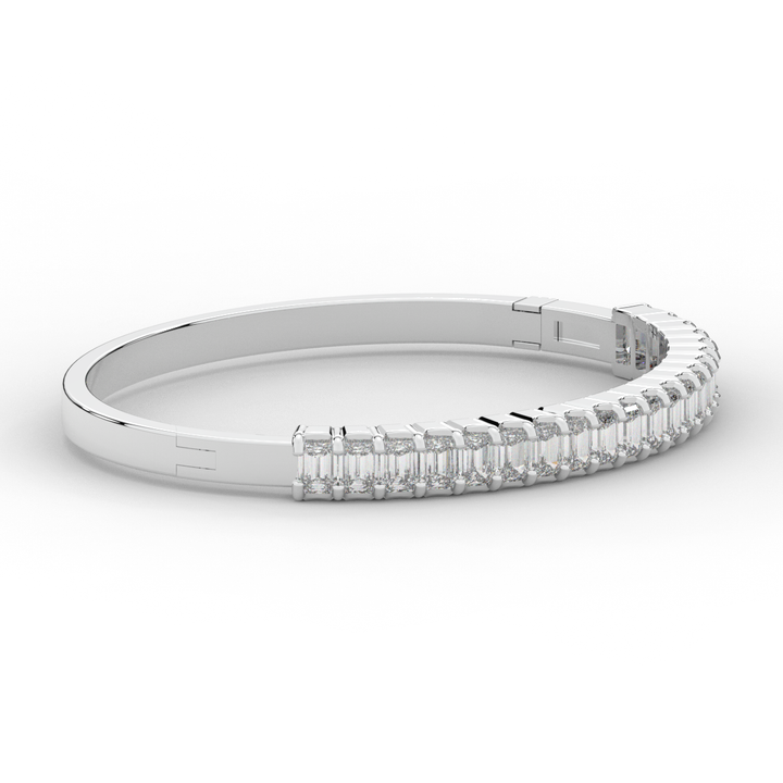 6.50CT.TW EMERALD CUT LAB DIAMOND BANGLE