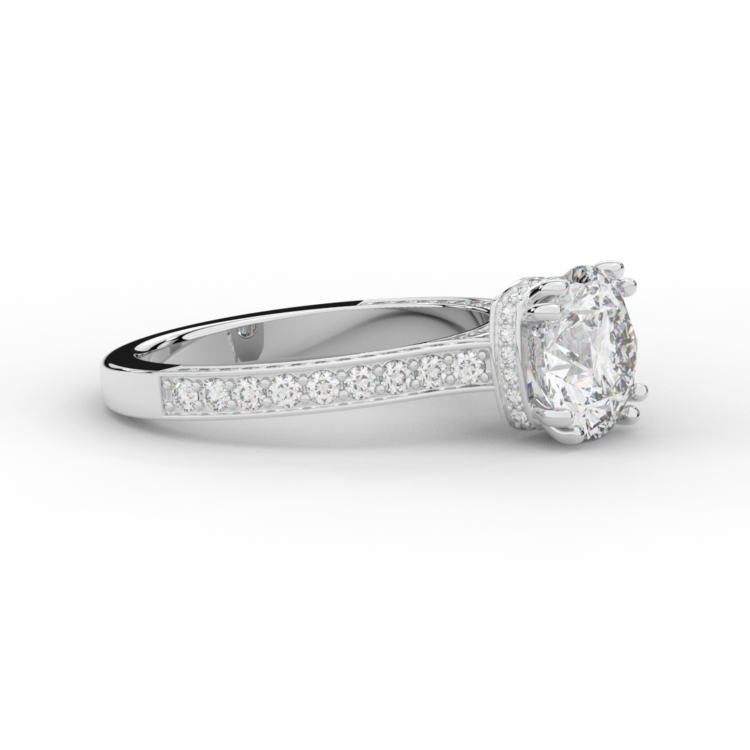 2.60CT.TW ROUND LAB DIAMOND SOLITAIRE ENGAGEMENT RING