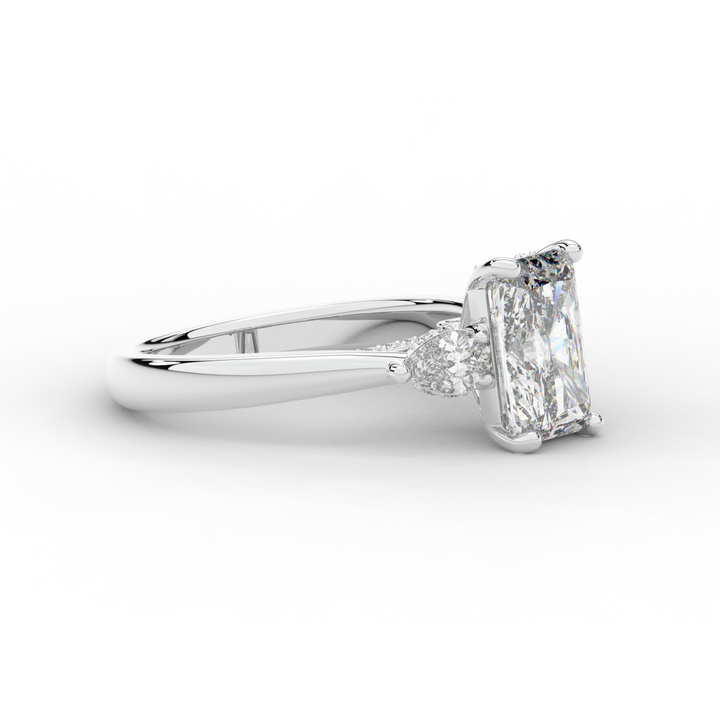 2.40CT.TW RADIANT LAB DIAMOND 3 STONE ENGAGEMENT RING